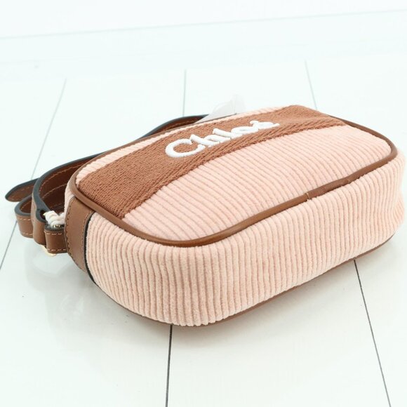 NWT CHLOÉ Light Pink Ribbed Bag With Logo - Picture 6 of 16